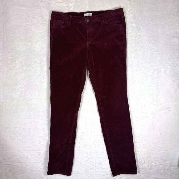 LOFT Pants - LOFT Womens Burgundy Corduroy‎ Pants Modern Skinny Fit SZ 14 32